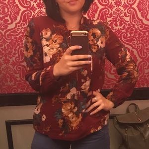 Floral Blue Pepper/ Buckle top
